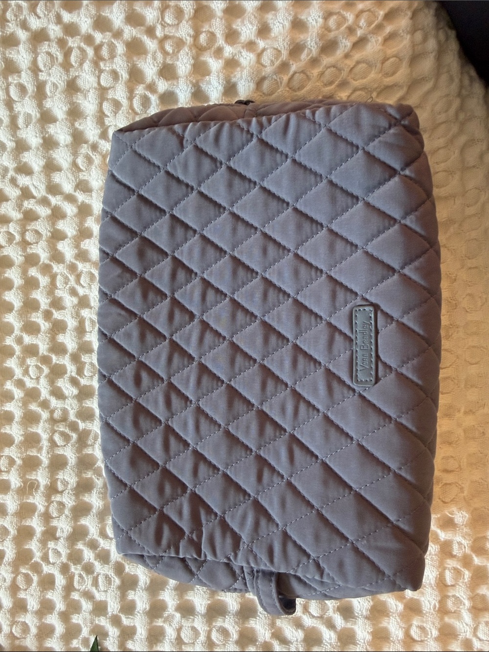 Vera Bradley Quilted Gray Cosmetic Case
